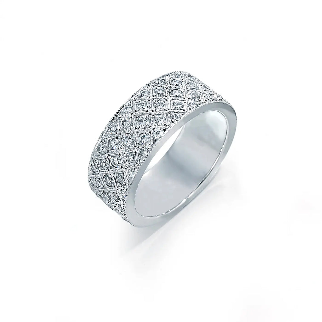 5-Row Milgrained Wedding Band