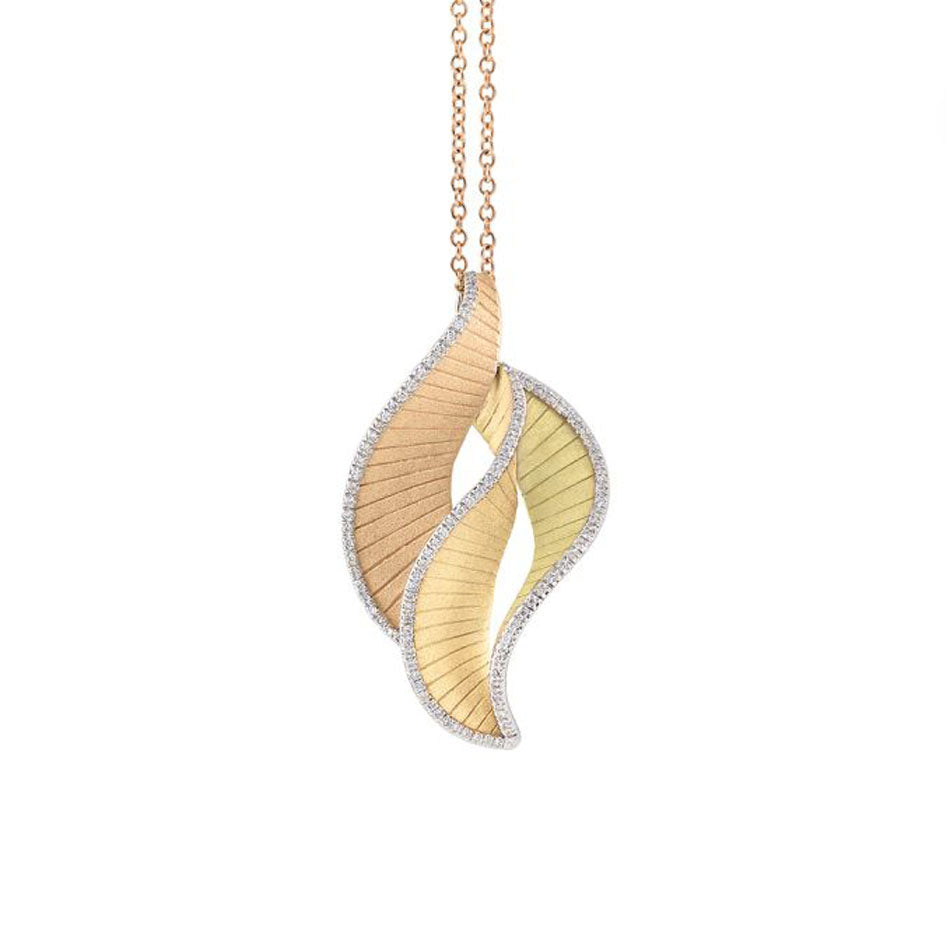 Anna Maria Cammilli necklace in three yellow gold colors available at Lester Lampert