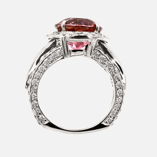 Diamond Ring With Pink Stone
