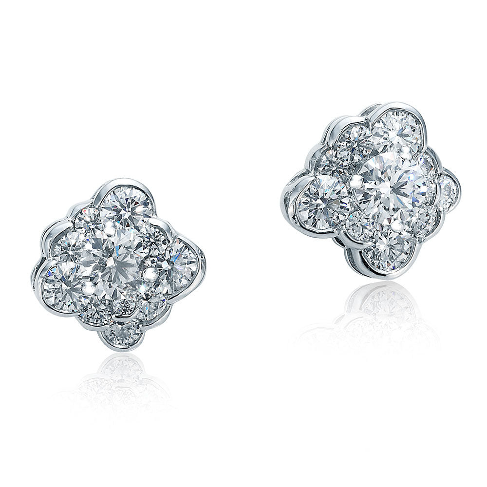 Cumullus Diamond and Platinum Stud Earrings