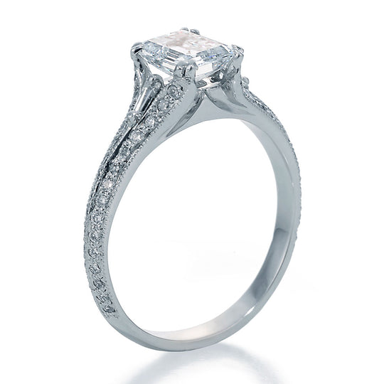 Women's Emerald Cut Diamond Engagement Ring