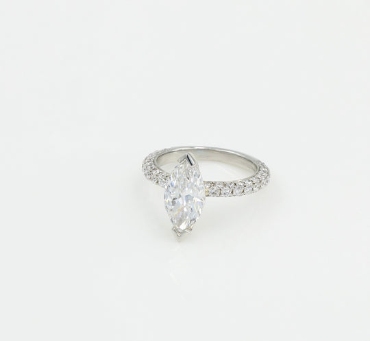 Marquise Diamond Pavé Band Engagement Ring