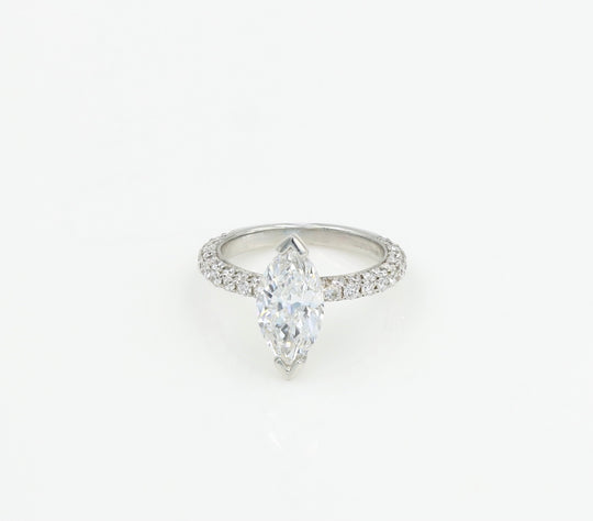 Marquise Diamond Pavé Band Engagement Ring