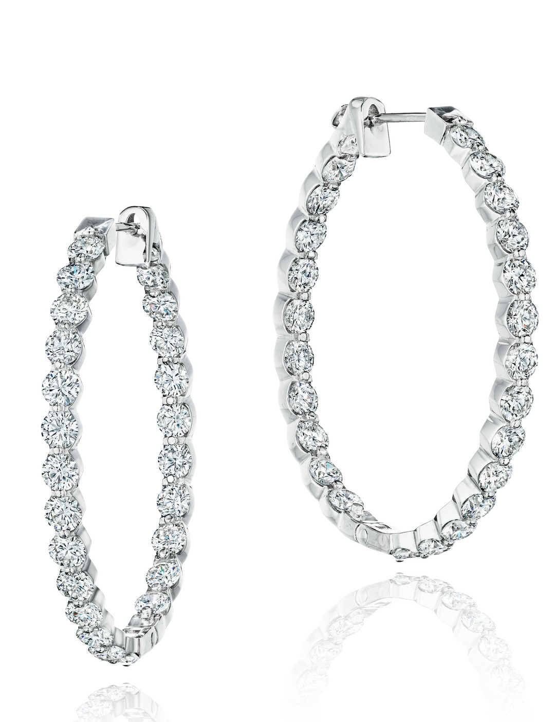 Large Diamond Hoop Earrings