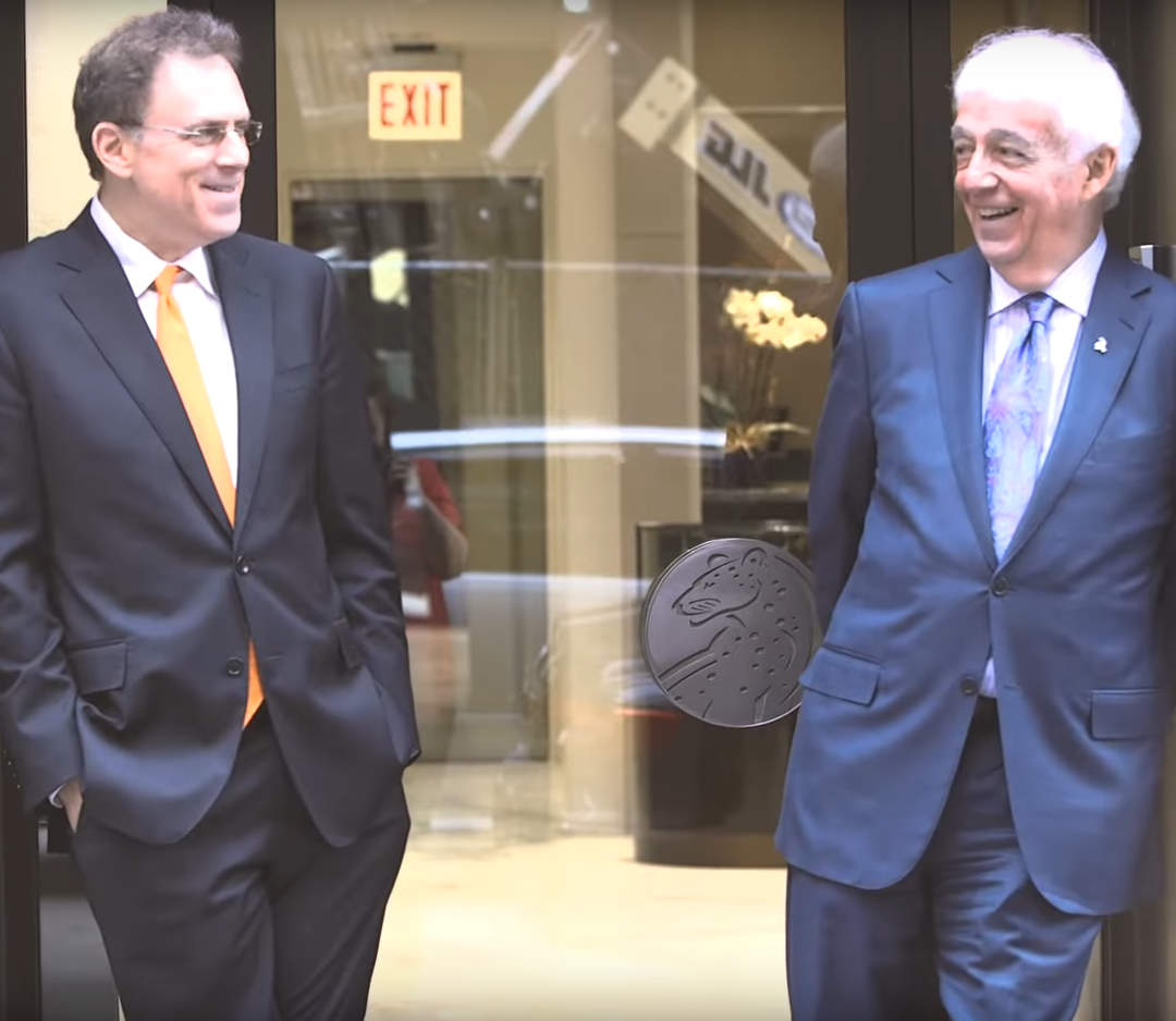 Davis and Lester Lampert stand outside of their family run jewelry store on the magnificent mile in Chicago