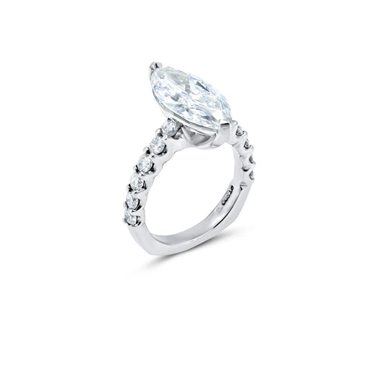 Marquise Diamond "SkaLLop" Engagement Ring