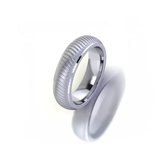 Men's Textured Wave Pattern Wedding Band