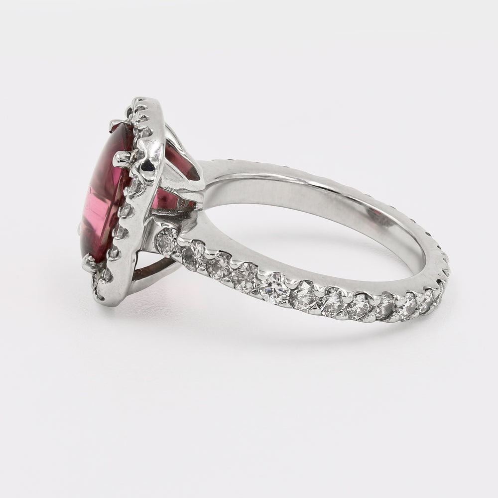 Garnet Ring With Diamonds