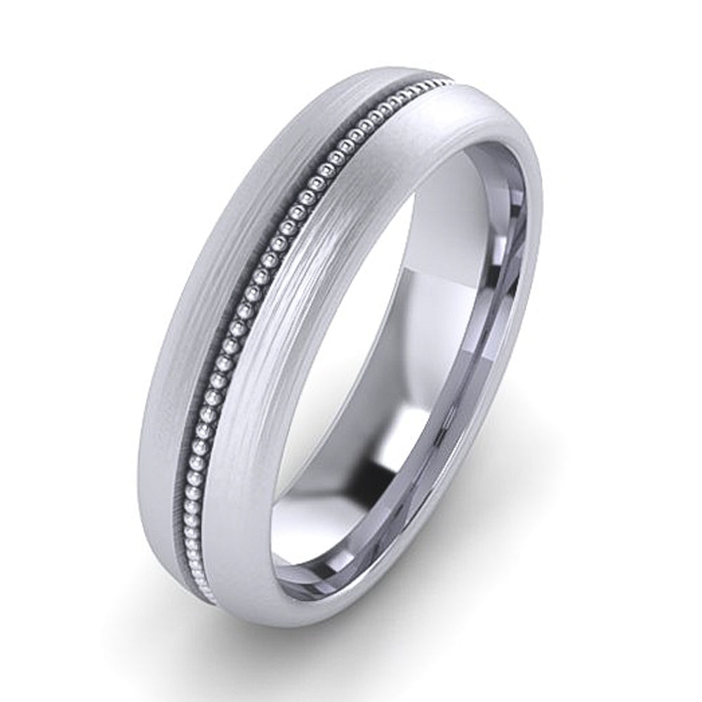 Men's Gold Wedding Ring with Beaded Center – Lester Lampert