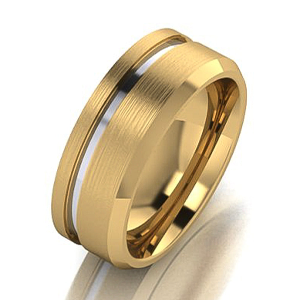 Brushed finish men's wedding band, modern minimalist comfort fit ring by Lester Lampert