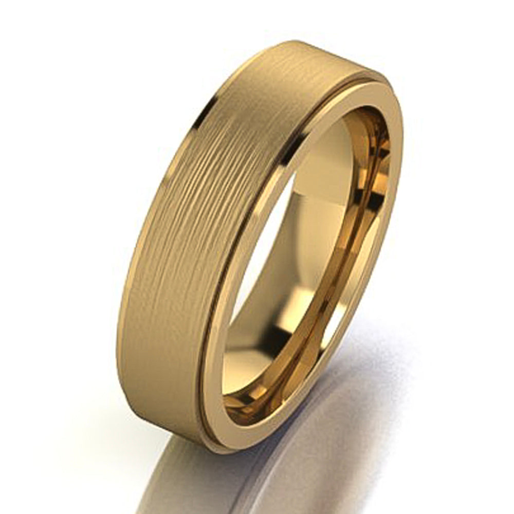 Brushed Inlay Men's Wedding Band, Customizable Comfort โ Lester