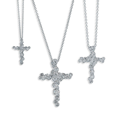 Platinum and Diamond Cross Necklaces