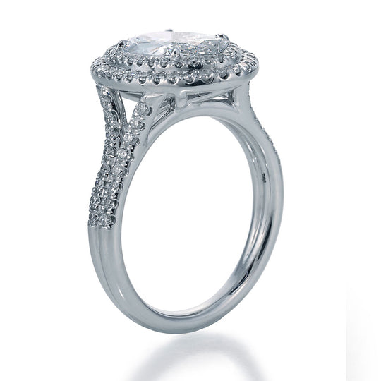 White Oval Diamond Ring