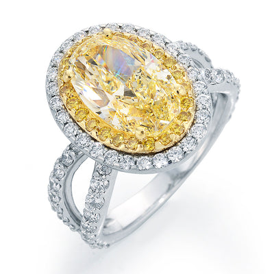 Oval Cut Chardonnay Diamond Ring