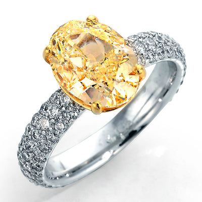 white and yellow gold ring
