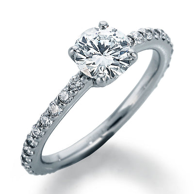 Image of DBead Setting Engagement Ring with Round Center