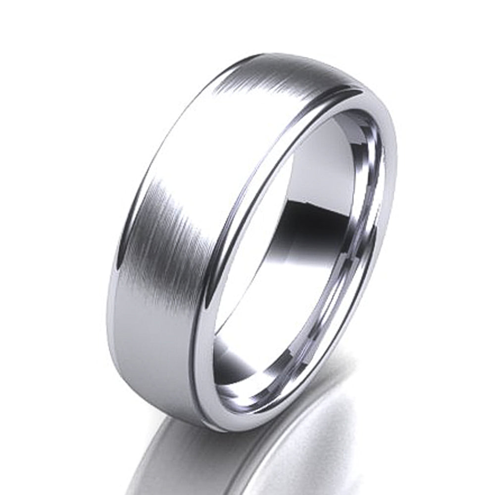 Line Edge yellow gold men's wedding band with sleek polished finish and minimalist edge detail by Lester Lampert
