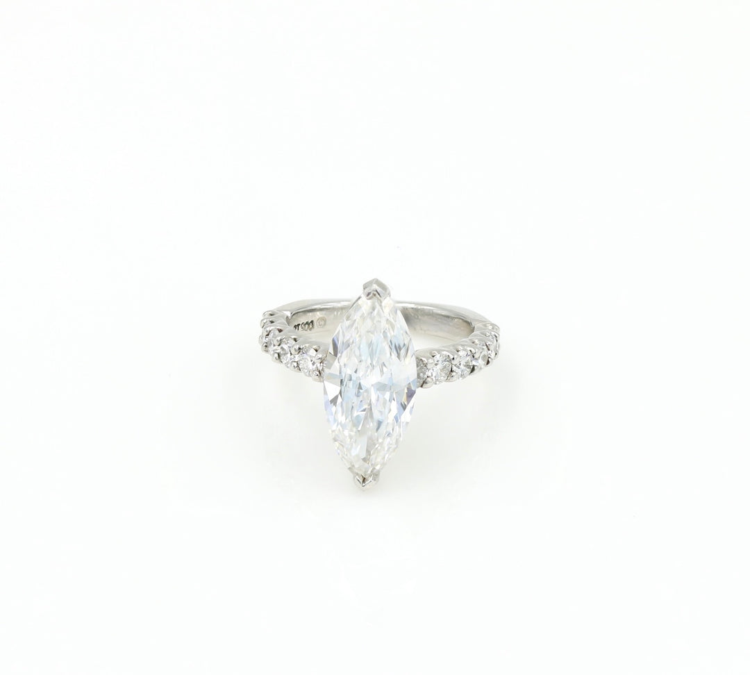 Marquise Diamond "SkaLLop" Engagement Ring