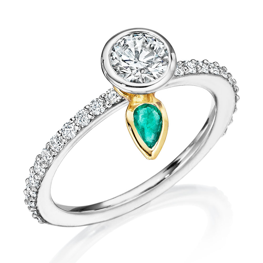 Mother's Ring with Emerald Attachment