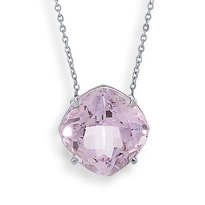 platinum necklace with pink stone