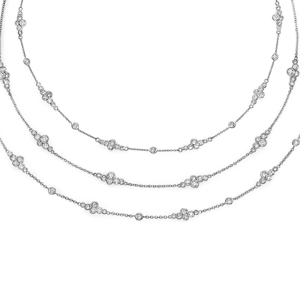 Image of Three Pirouette Platinum and Diamond Invizels Necklaces