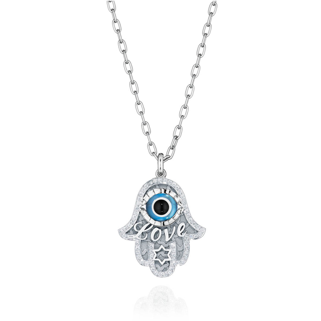 Medium Diamond Hamsa Love Necklace