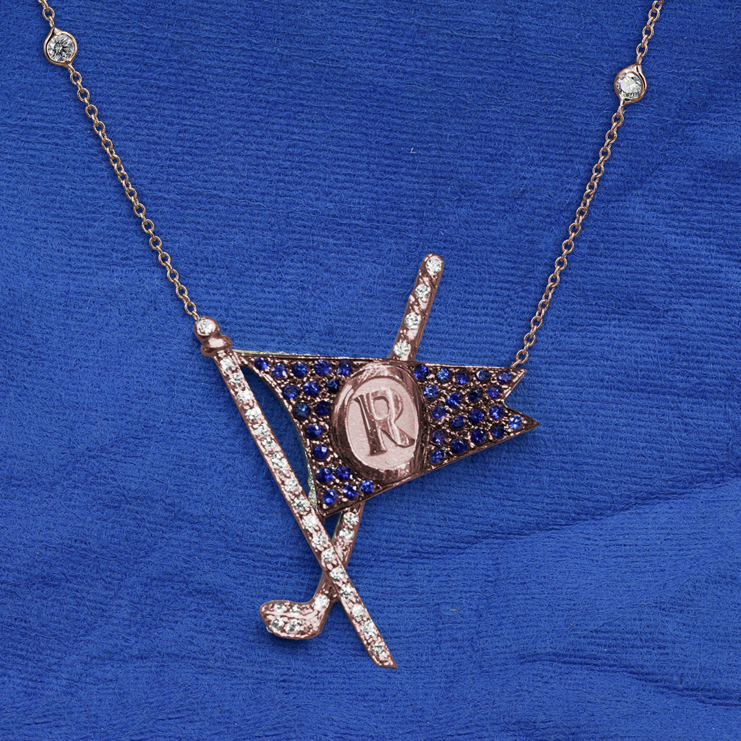 Sapphire & Diamond Burgee Necklace