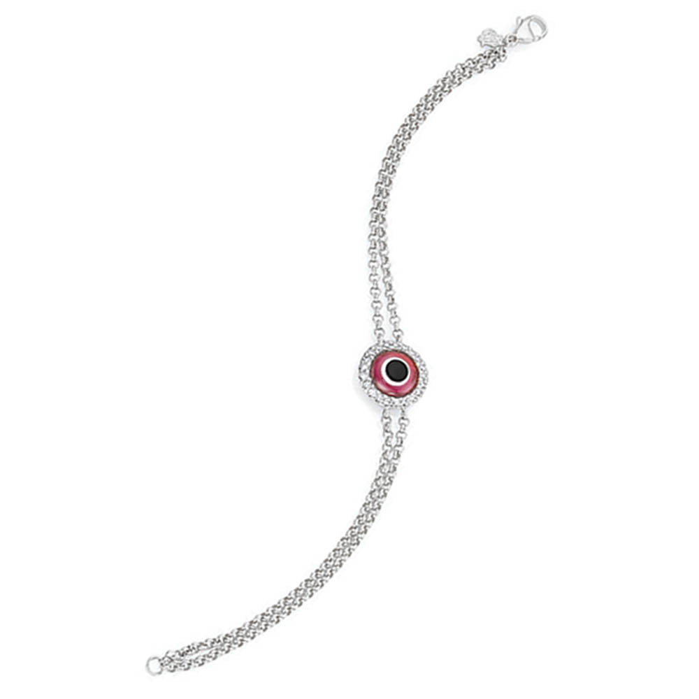 Image of White Gold Synthetic Ruby Bracelet