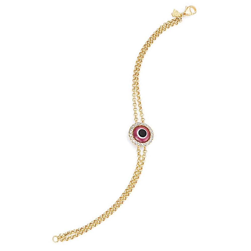 Image of Yellow Gold Synthetic Ruby Bracelet
